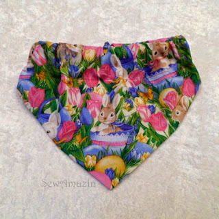 Easter Bunny and Pink Tulips Dog Bandana