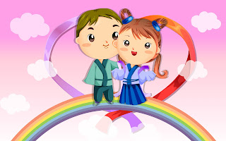 romantic cartoons hd wallpaper 