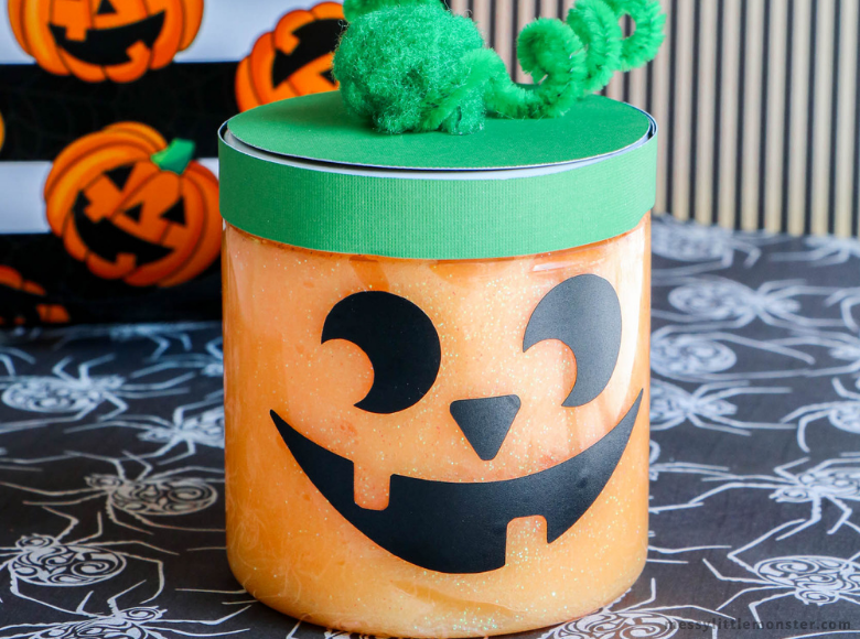 Halloween slime in a jar