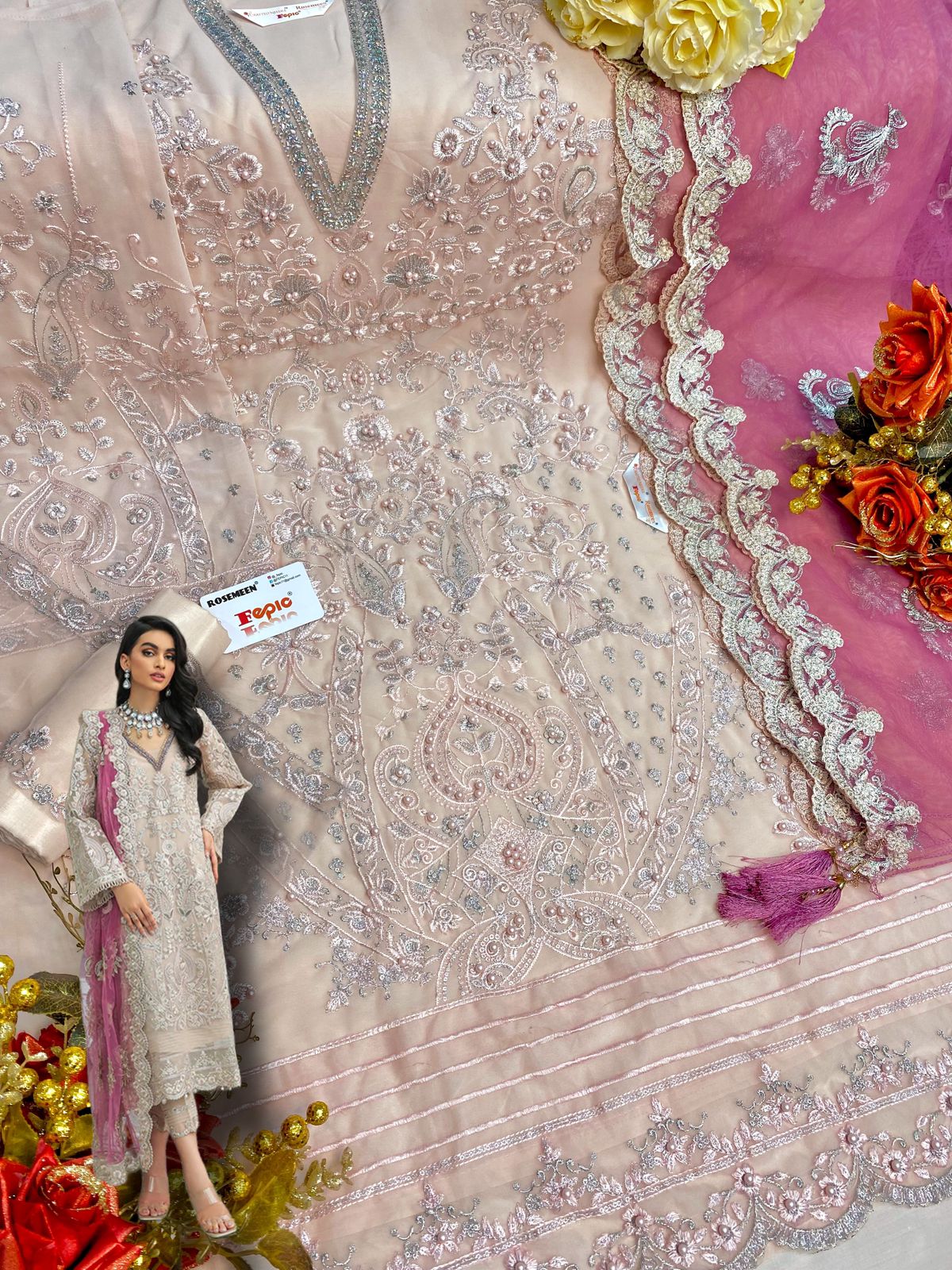 Rosemeen C 1508 A Fepic Georgette Embroidered Pakistani Salwar Suits