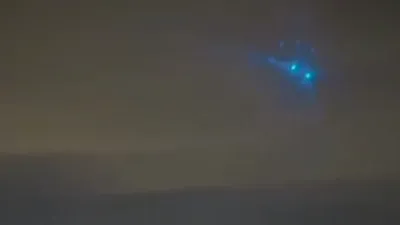 Real UFO filmed from an aircraft by plane passenger 2023.