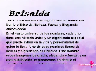 significado del nombre Briseida