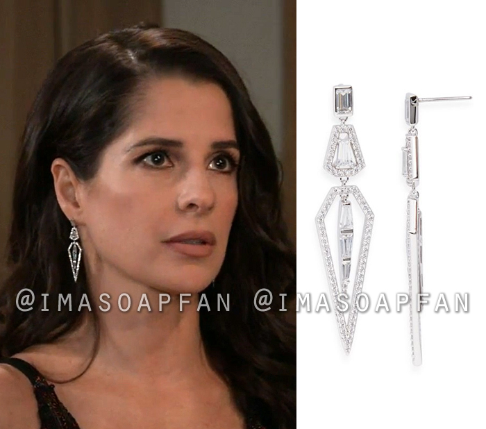 Sam McCall, Kelly Monaco, Crystal Geometric Drop Earrings, General Hospital, GH