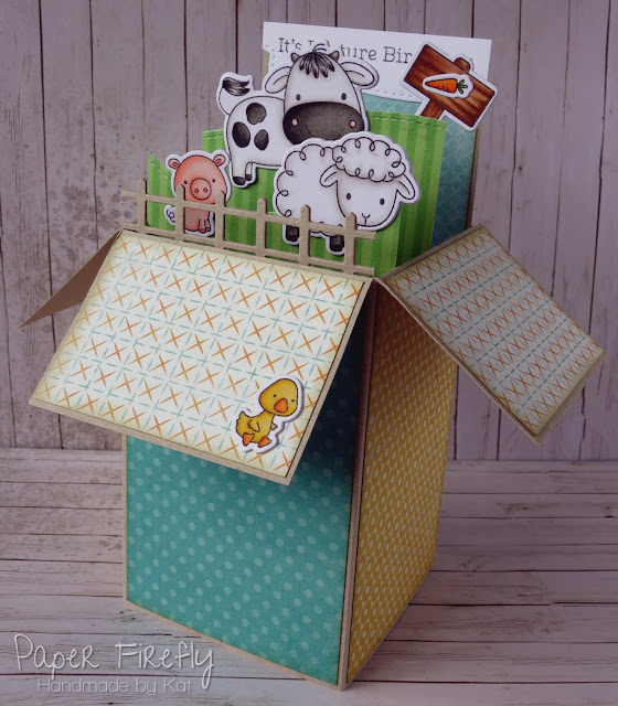 Pop up box card using Animal Farm by My Favorite Things