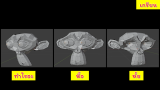 [Blender] บทที่ 3 Edit Mode ส่วนที่ 5 The proportional edition