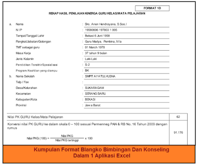 Kumpulan Format Blangko Bimbingan Dan Konseling Dalam 1 Aplikasi Excel