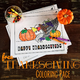 Free Thanksgiving coloring page to print.
