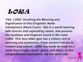 meaning of the name "LORA"