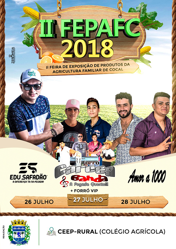 Participe da II Feira de Exposição de Produtos da Agricultura Familiar de Cocal (Fepafc)