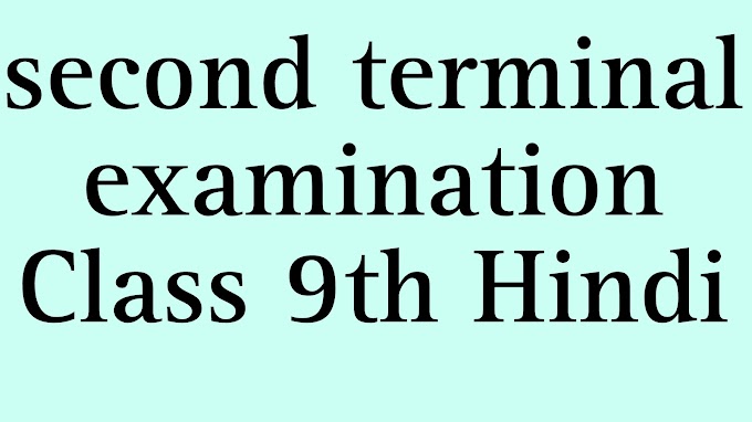 second terminal examination 2023 Class 9th hindi