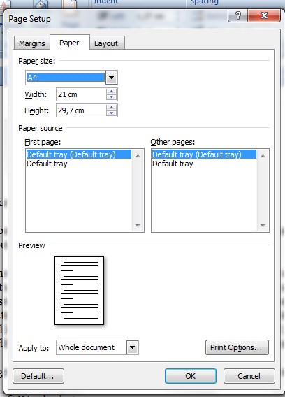 Cara Setting Print dan Ukuran Halaman Kertas F4 atau Hvs 