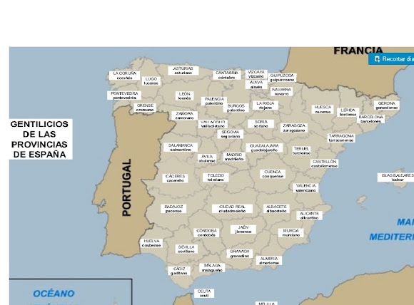 Resultado de imagen de mapa de gentilicios de espaÃ±a