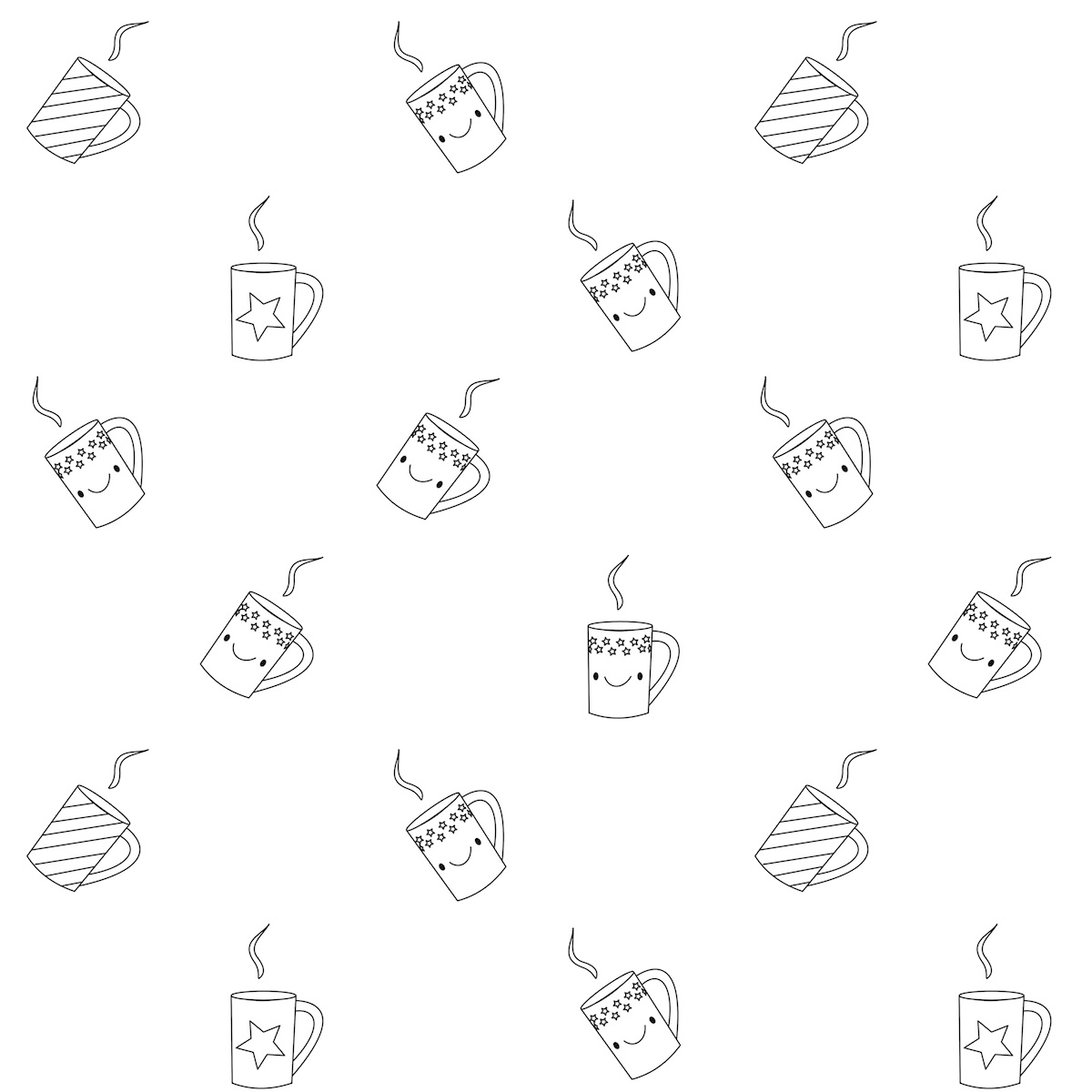 Labels Coffee Cup Coloring Page Drawing Wallpaper: Coffee Cup Coloring 