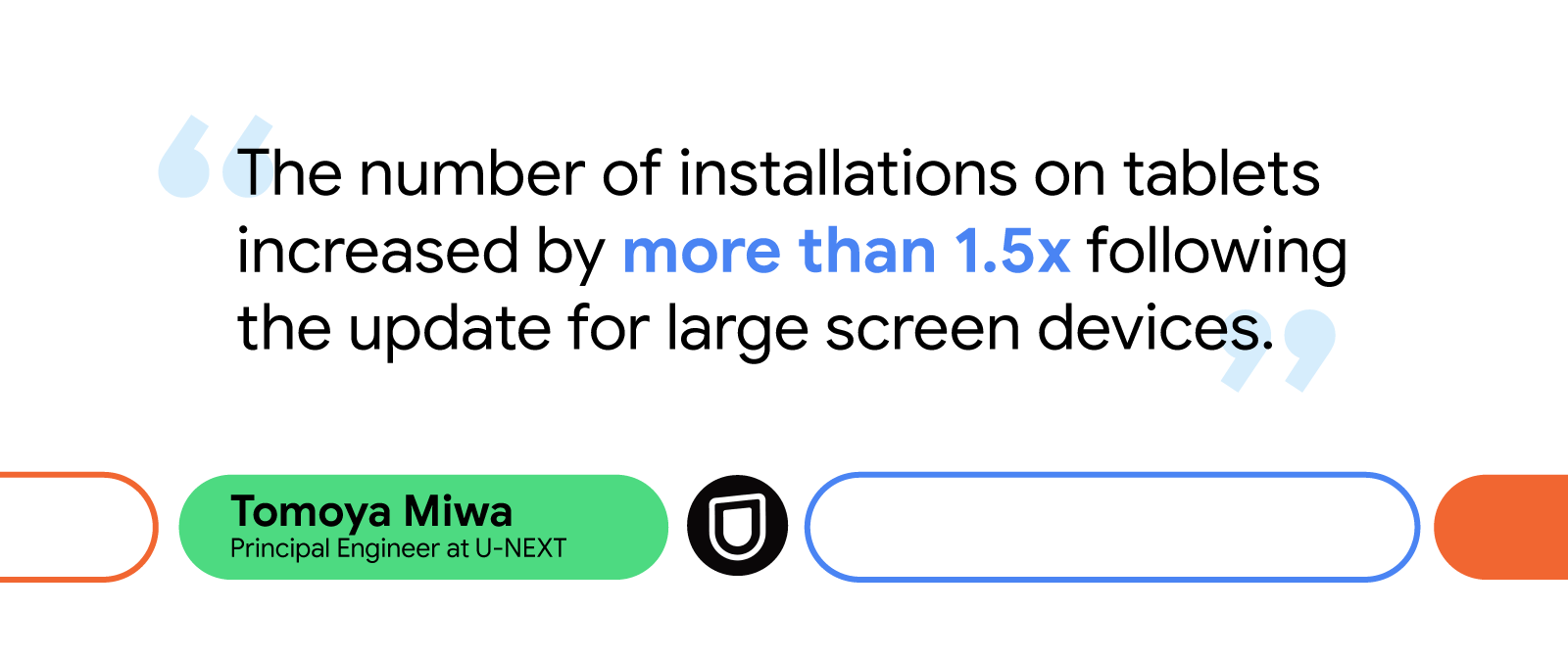 'The number of installations on tablets increased by more than 1.5x following the update for large screen devices.' — Tomoya Miwa, principal engineer at U-NEXT