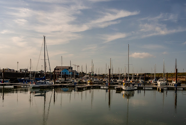 Photo of reflections in Maryport Marina as we left yesterday (Thursday) morning