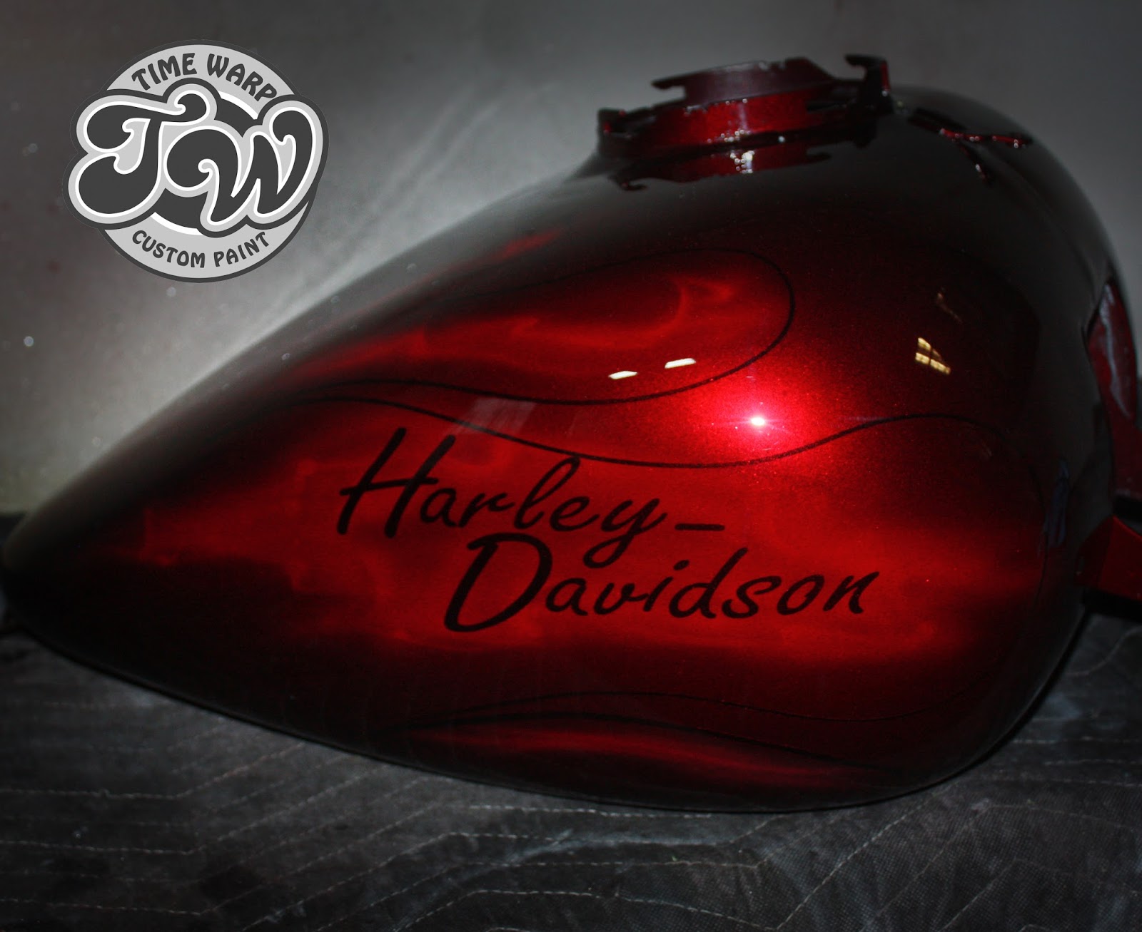 Online Motorcycle Paint Shop: Candy Brandywine with eagles and classic  flame pinstripe
