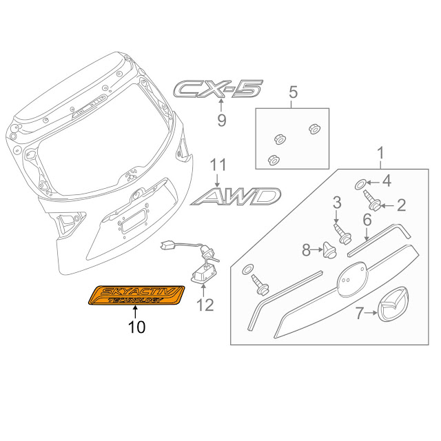 [Chính hãng] Logo Skyactiv| Mazda CX-5 2016| KD5351771 | Biểu tượng Skyactiv CX5 2016
