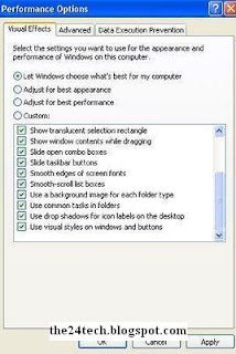 Windos XP Performance option