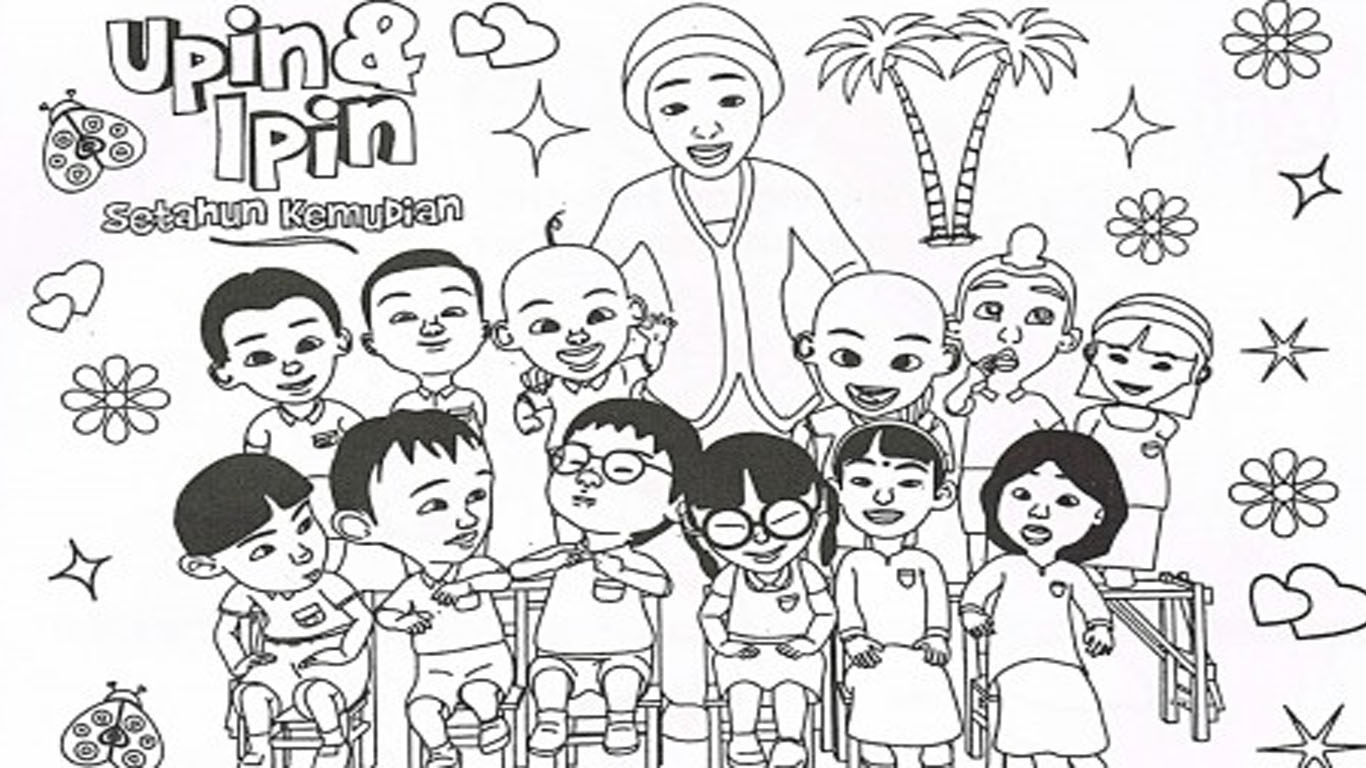 Gambar Kartun Upin Dan Ipin Hitam Putih Bestkartun