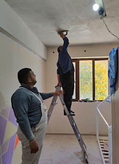 More plaster onto the ceiling