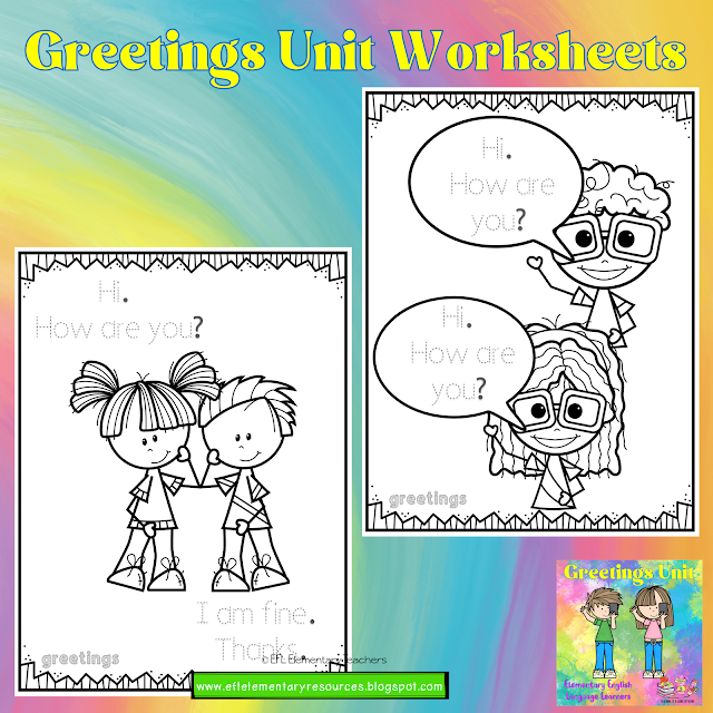 Greetings unit worksheets