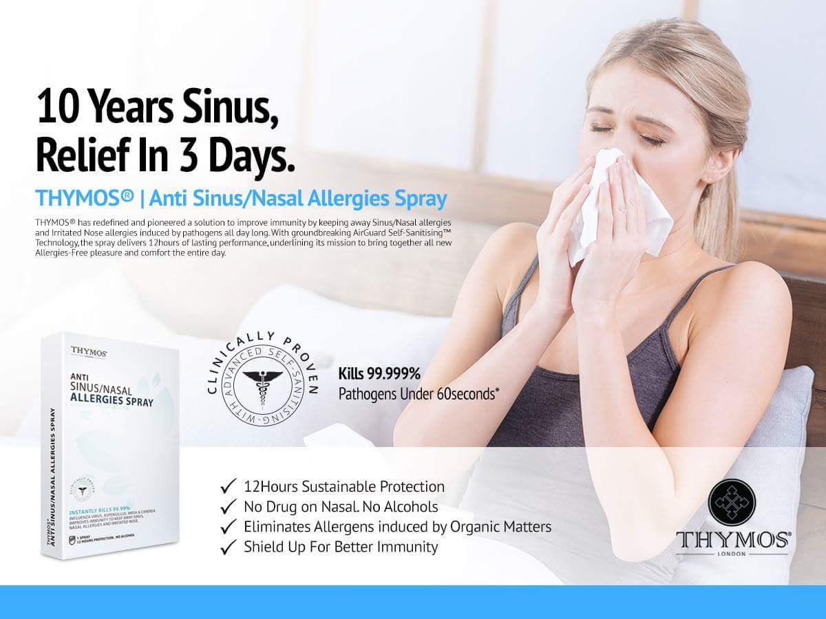 THYMOS Anti Sinus/Nasal Allergies Spray penyelesaian untuk 