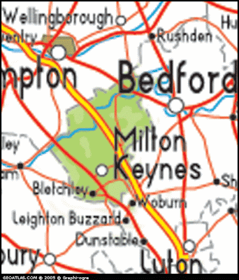 Milton Keynes Map Political Regional