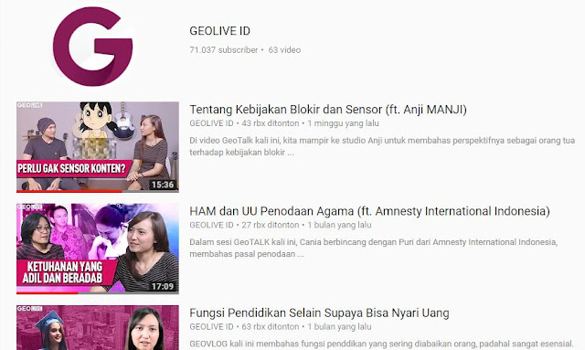 Chanel Youtube Rekomendasi yang Perlu Kita Tonton