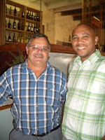 Randall Peceur (Tasting Room Manager left) and Dirkie Morkel (Owner/Viticulturist)