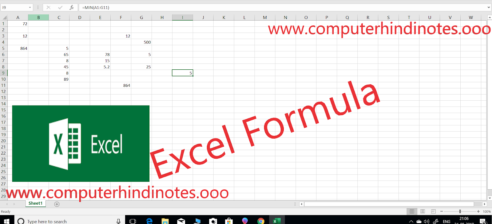Ms Excel Formula In Hindi Computer Hindi Notes