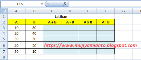 soal excel sel relatif