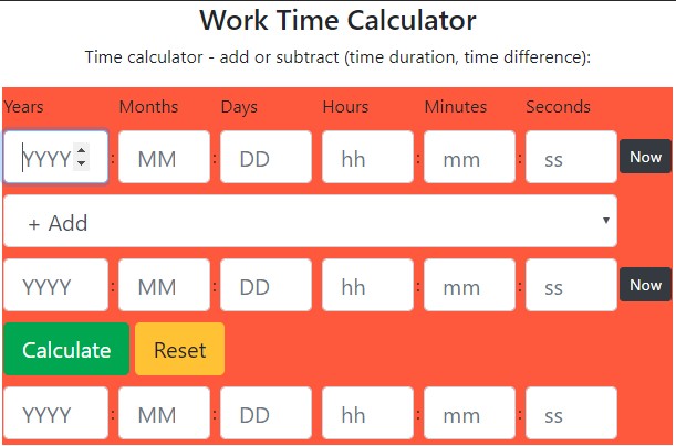 Work Time Calculator Using JavaScript  Beginner