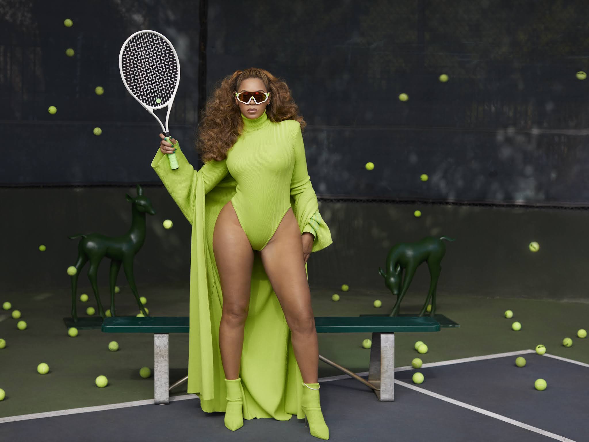 Beyonce adidas x Ivy Park green suit