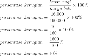 Mencari atau Menghitung Persentase Suatu Kerugian Terbaru