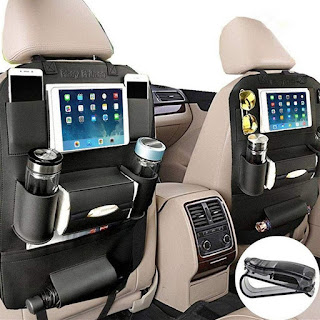 Backseat Car Organizer Holds Tablets, Drinks, Bottles, Tissues, Toys And Etc - Universal Use For Kids