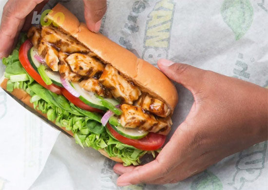 Lanche de frango Subway