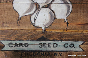 vintage seed packet sign http://bec4-beyondthepicketfence.blogspot.com/2013/03/vintage-seed-packet-sign.html