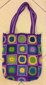 Crochet granny square bag