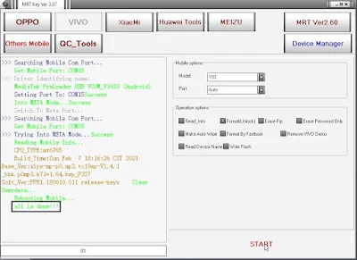 VIVO Y15 Unlock When Forgot Pattern Lock or Password in MRT Key