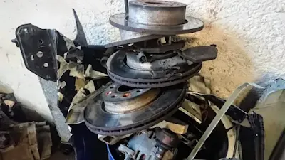 scrap pile of brakes
