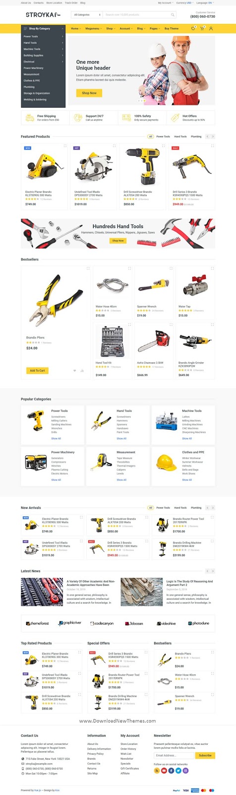 Download Tools Store eCommerce Template