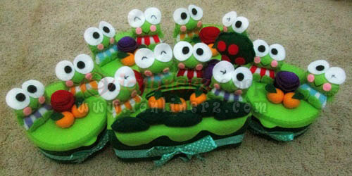 Jual Kotak / Sarung / Tempat Tisu, Toples Kue Flanel Set Karakter Kartun Keroppi