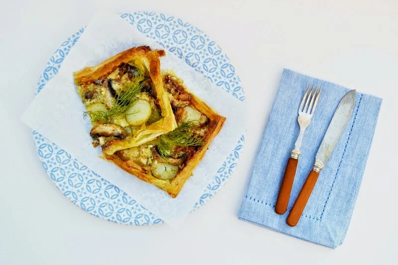 Brie, Potato and Mushroom Tart