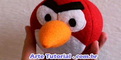 Como fazer o pássaro vermelho do Angry Birds de pelúcia