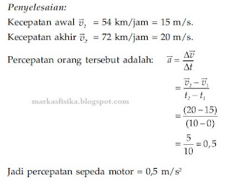 Penyelesaian soal percepatan kinematika dan dinamika