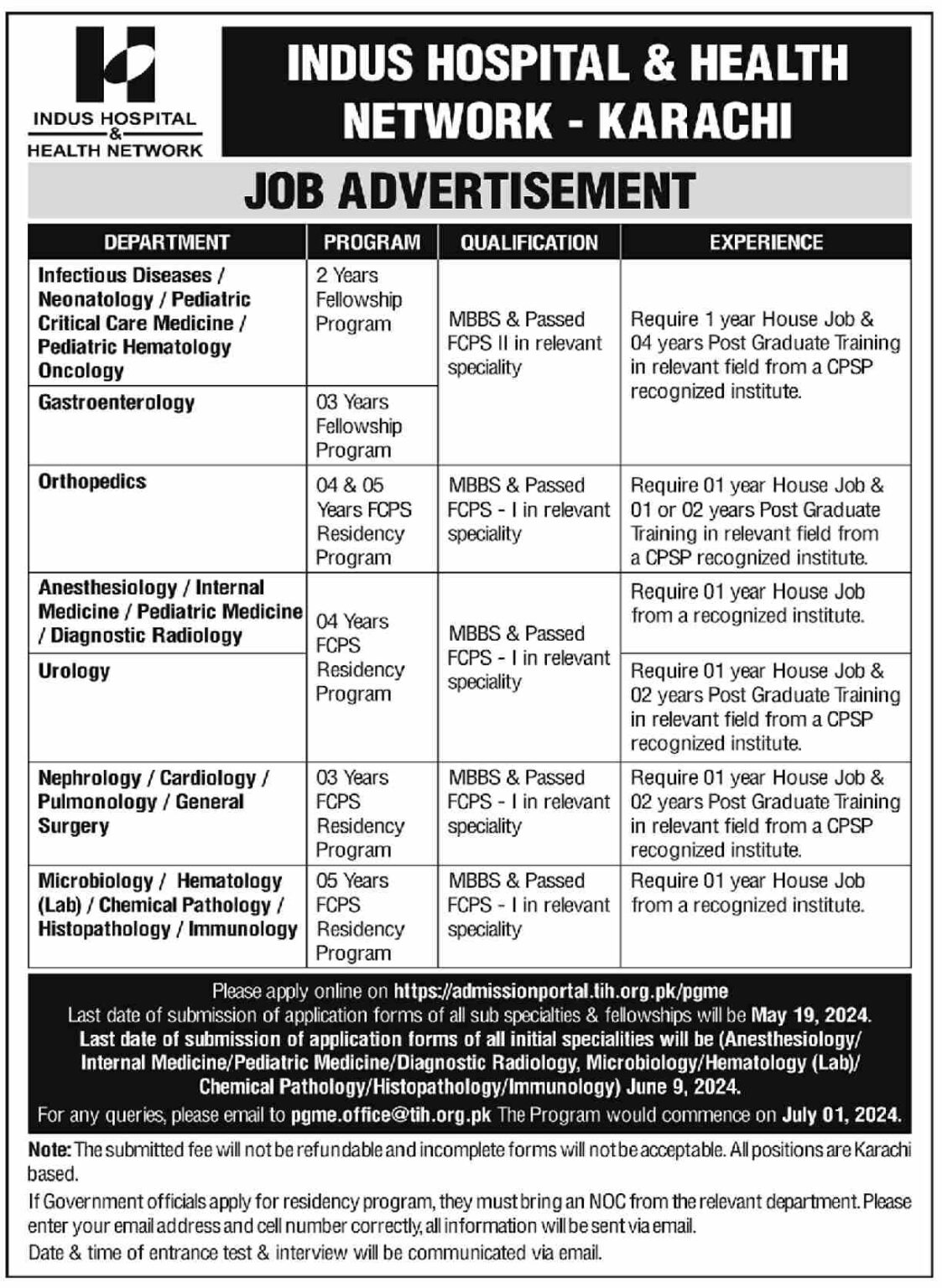 Indus Hospital Jobs 2024 | Indus Health Network Karachi | |Paperpk Jobs