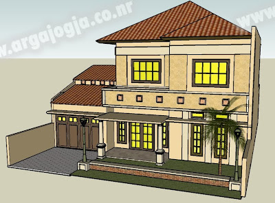  Desain  Sketch Eksterior Fasad Rumah 2 Lantai Mediteran 