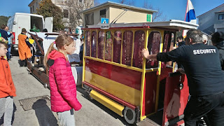 Traditional race of wooden scooters with steel ball bearing wheels, held in Pula on 17.02.2019.