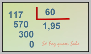 Fazendo a divisão dos números decimais convertidos a naturais