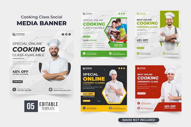 Cooking class web banner collection free download